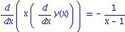 Diff(x*(Diff(y(x), x)), x) = -1/(x-1)