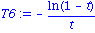 T6 := -ln(1-t)/t