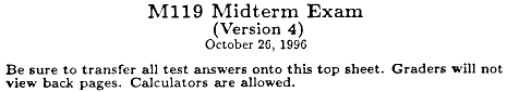 M119 Midterm Exam, October 1996